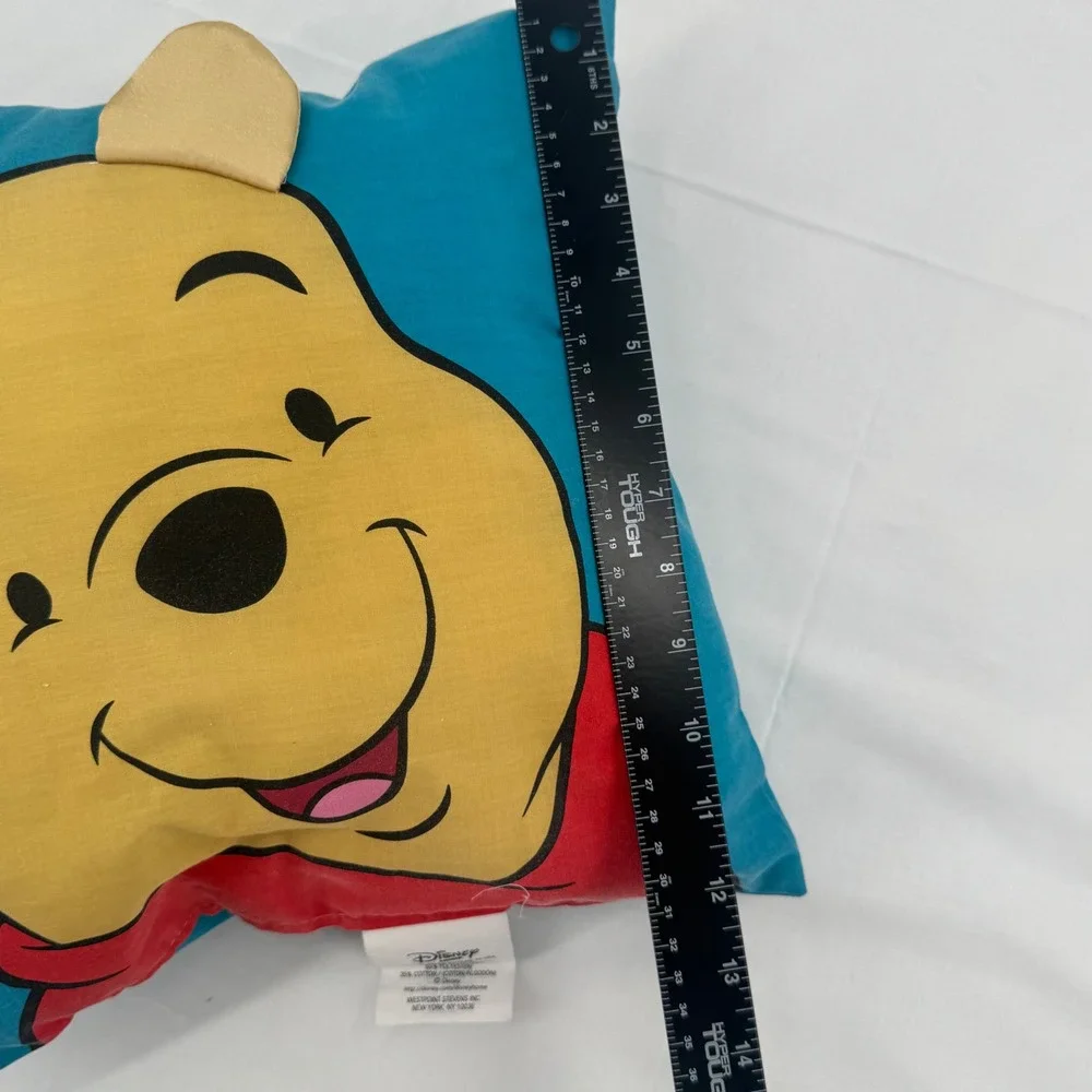 Vintage Y2K Disney Home Bedding Winnie the Pooh Accent Pillow 12x12 3D Ears